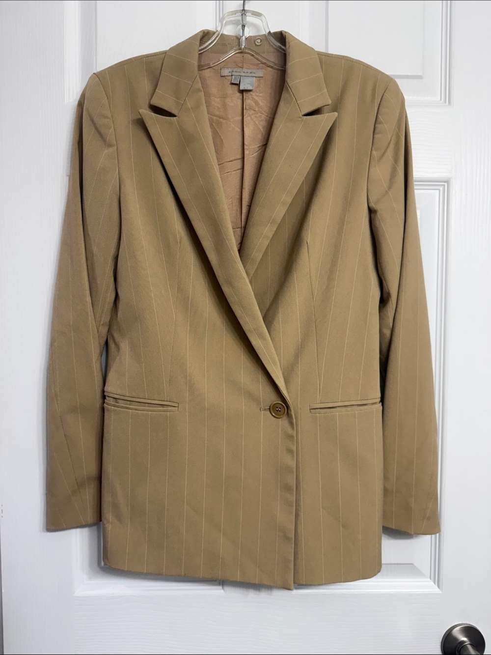 ZARA Made in Spain Blazer Neutral Pinstriped Size 6